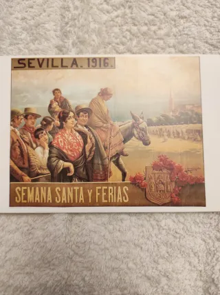 Postal Sevilla 1916 y baile los seises para elegir
