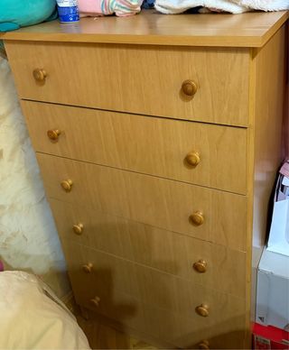 Cómoda 6 cajones madera pino clásica