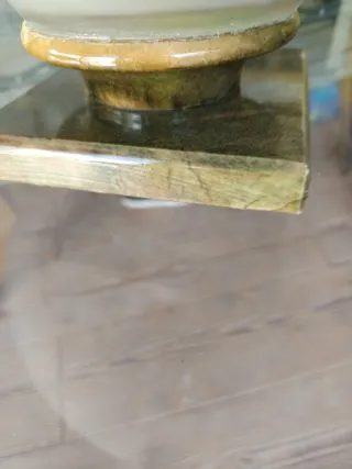 Mesa de salón cristal y madera