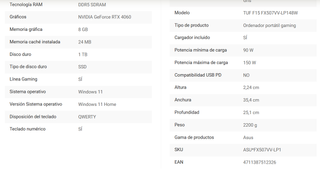 Asus TUF Gaming F15 i7-13620H 1TB 32GB RAM