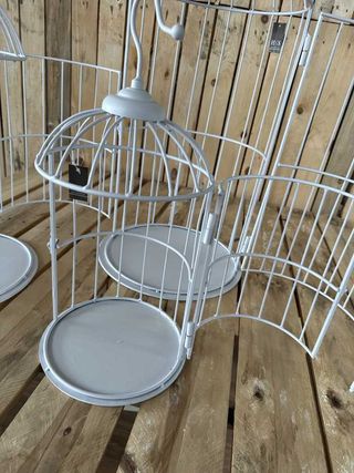 SET 3 JAULAS DECORACION BLANCAS