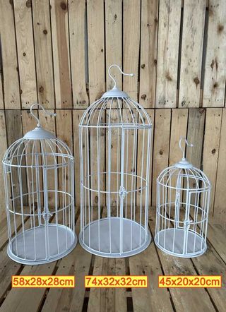SET 3 JAULAS DECORACION BLANCAS
