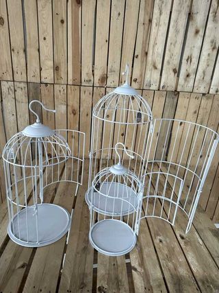SET 3 JAULAS DECORACION BLANCAS