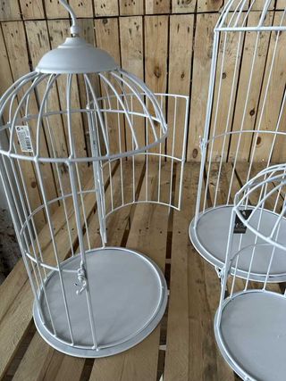 SET 3 JAULAS DECORACION BLANCAS