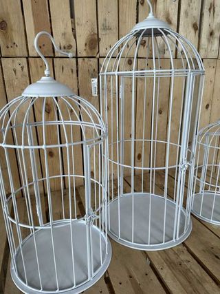 SET 3 JAULAS DECORACION BLANCAS