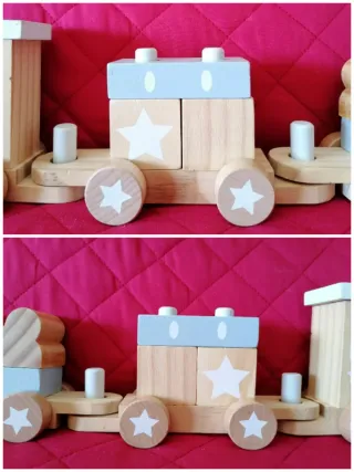 Trenino in legno con Mickey Mouse