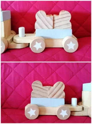 Trenino in legno con Mickey Mouse