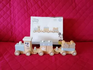 Trenino in legno con Mickey Mouse