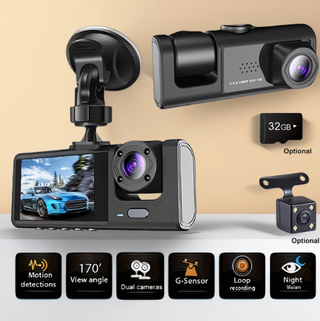 Dash Cam 1080P Dual |  G‐Sensor | Loop Recording