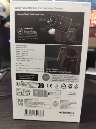 Cargador Inalámbrico Spigen Qi2 3 en 1