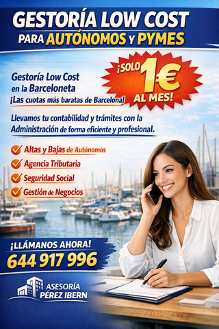 Gestoría low cost ubicada en la Barceloneta.