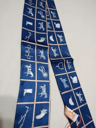 Pañuelo Hermes Azul y Beige