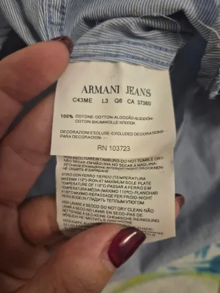 Camisa Armani Jeans AJ azul claro original hombre
