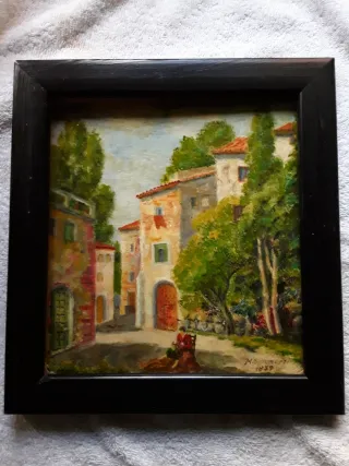 Óleo sobre cartón siglo XIX