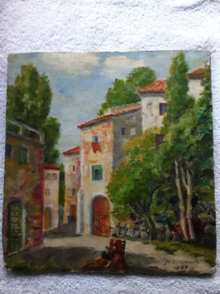 Óleo sobre cartón siglo XIX