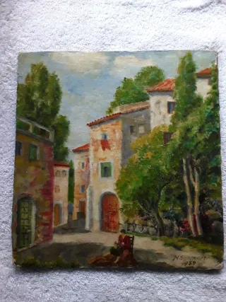 Óleo sobre cartón siglo XIX