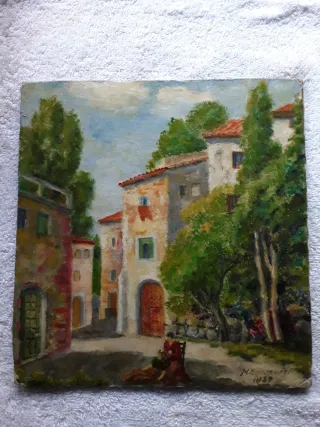 Óleo sobre cartón siglo XIX