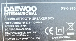 Altavoz Karaoke Daewoo Bluetooth + 2 Micros