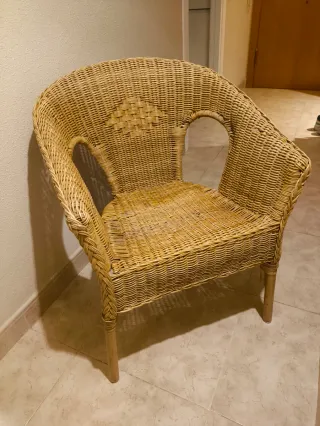 Silla de mimbre artesanal