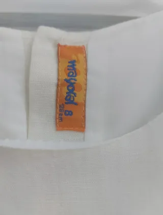 Vestido niña crema con bordado floral