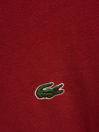 Polo Lacoste Manga Larga Rojo