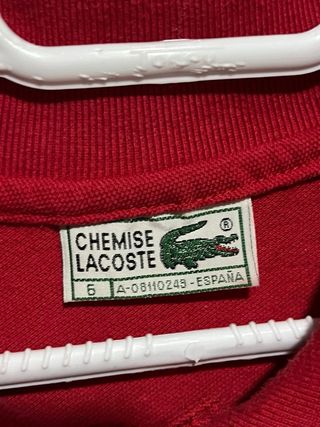 Polo Lacoste Manga Larga Rojo