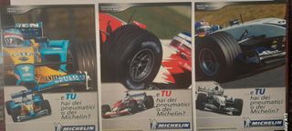 3 Cartoline Pubblicitarie Michelin Formula 1