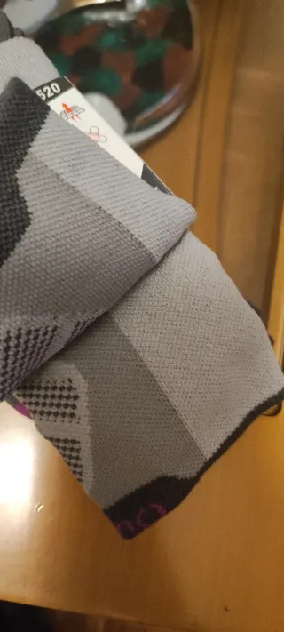 Calcetines Quechua MH520 Talla 39/ 42 Gris/Negro