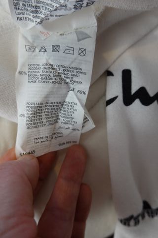 Sudadera Champion Blanca Estampada Talla XXL