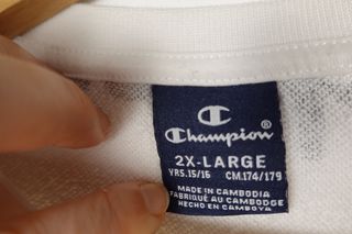 Sudadera Champion Blanca Estampada Talla XXL