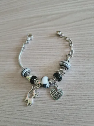 Braccialetto 9 charm tema gatto