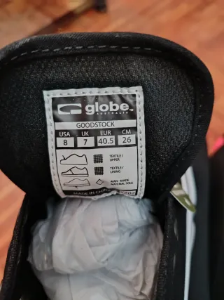 Zapatillas Globe Negras Talla 40,5.