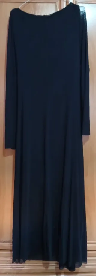 Vestido de fiesta verde y plateado