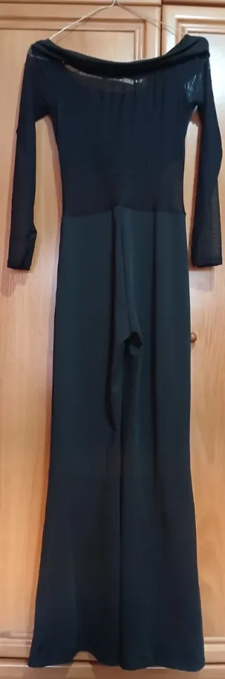 Vestido de fiesta verde y plateado