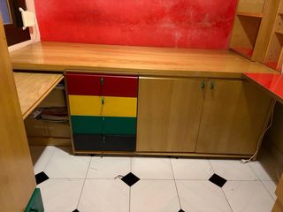 Escritorio cama madera