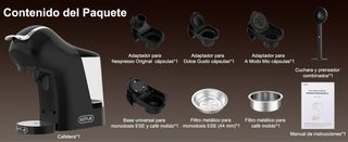 Cafetera multi-cápsulas 19 Bar Negra SIN ESTRENAR