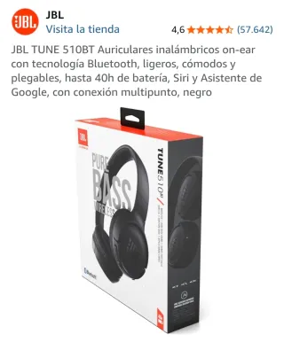 Auriculares JBL TUNE 510BT Negros