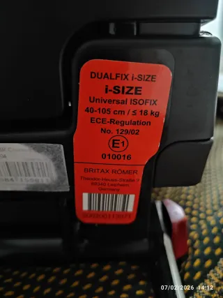 Silla coche Britax Römer Dualfix i-Size 40-105cm