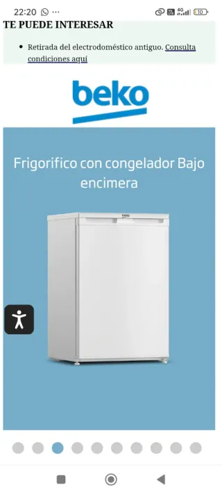 Mini Frigorífico Beko con Congelador