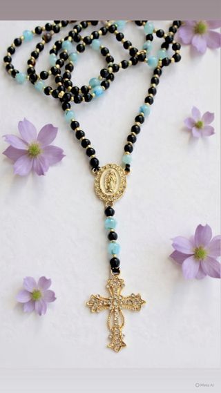 Rosario Artesanal Amazonita Turquesa