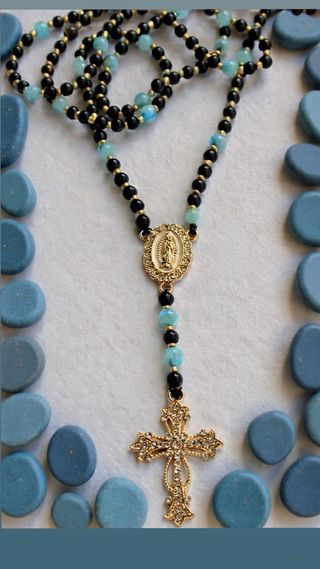 Rosario Artesanal Amazonita Turquesa