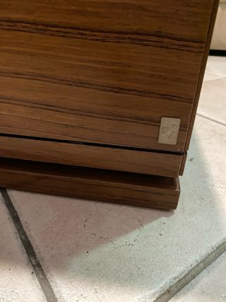 Mesa de centro madera y naranja