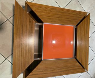 Mesa de centro madera y naranja