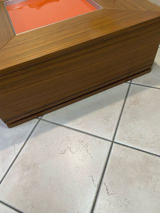 Mesa de centro madera y naranja