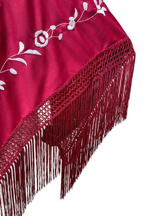 Manton Flamenco Bordado Blanco