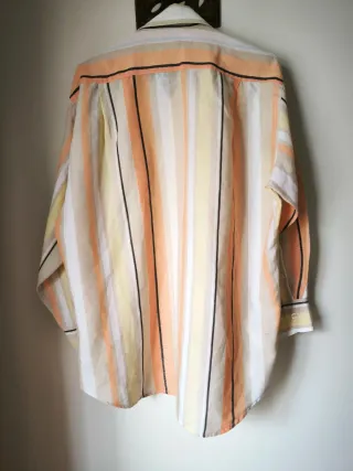 Camisa JEZEQUEL Riscas Multicolor Homem M linho