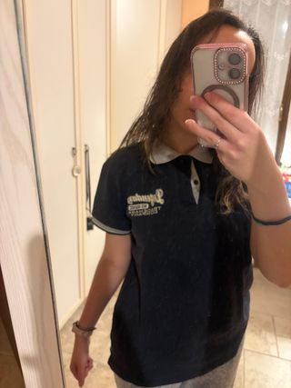 Polo blu con Colletto a Contrasto - Stile Casual