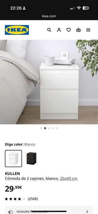 Comodini KULLEN IKEA bianchi