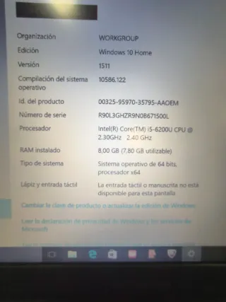 Portátil Lenovo Plata y Negro