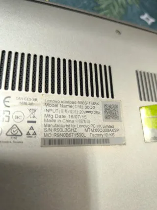 Portátil Lenovo Plata y Negro